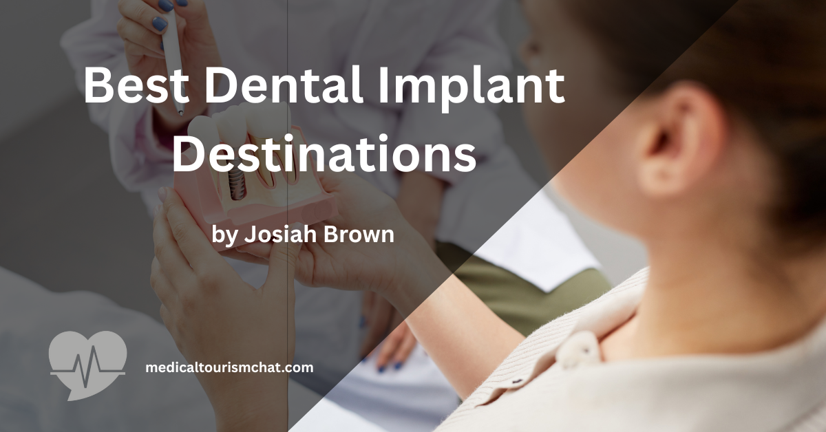 Dentist placing a dental implant for a patient abroad